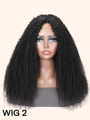 New U Part Kinky Curly Glueless 0 Skill Needed Wig