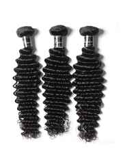Premium Series 3 Bundles Human Virgin Hair Weavs Jerry Curly Deep Wave Natural Wave Hair