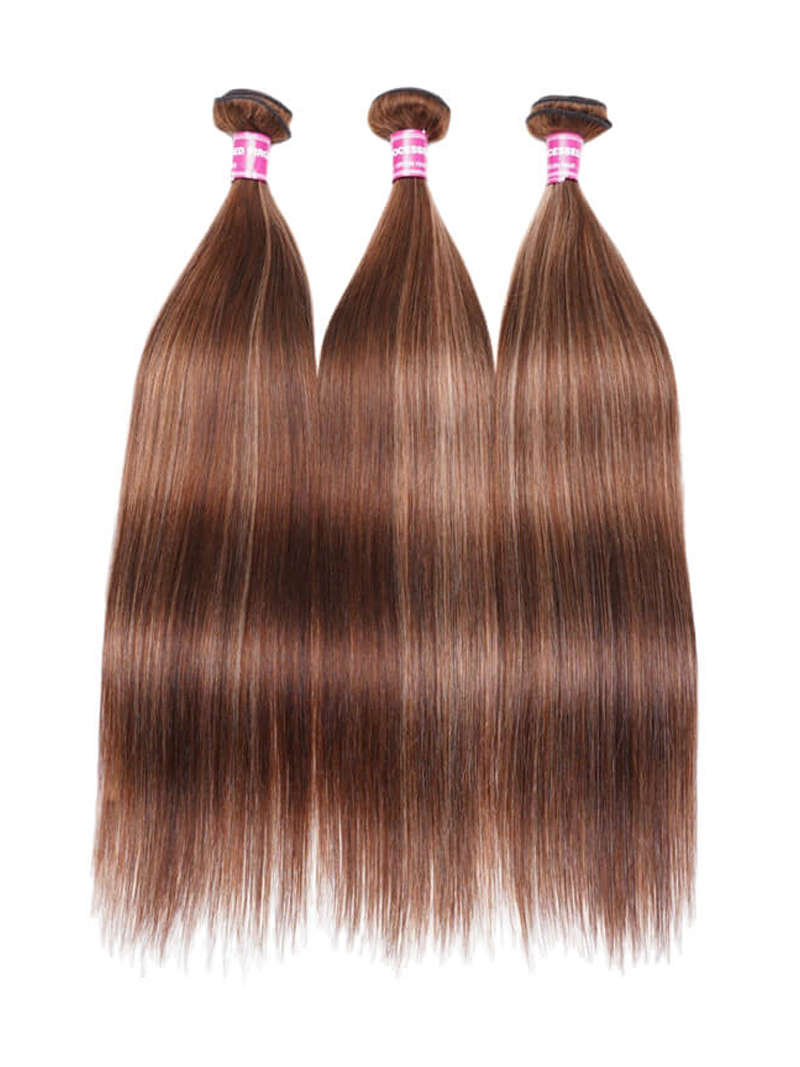 Blonde Highlight Piano Color Silky Straight Hair 3 Bundles Deal