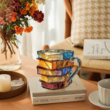 3D Painted Book Glass Mug Style 1