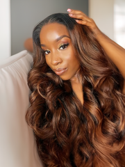 3Pcs #FB30 Brown Balayage Highlight Body Wave Human Hair Bundles