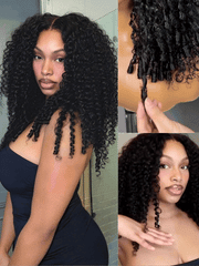 [ All Length 70% OFF ] 7x5 Bye-Bye Slip & 13x4 Pre-Everything Curly Texture Premium Hair Drawstring Wig With Finger Coil Ends