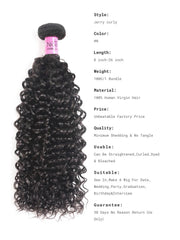Icenu Series 1 Bundle Jerry Curly Human Virgin Hair Weaving Double Weft