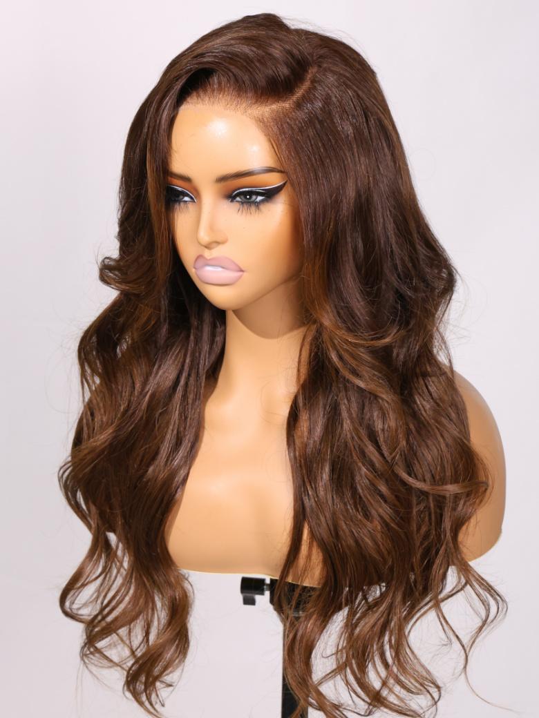 Bye Bye Knots Wig 7x5 Lace Neutral Brown Loose Slight Wave Wig With Elegant Look