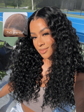 Petaluxe 7x5 & 6x4.5 Pre Cut Lace Put On And Go Black Water Wave Air Wig