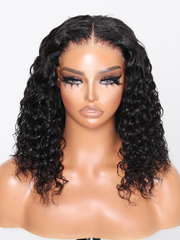 6x4.5 Pre Cut Lace Bouncy Water Wave Glueless Bob Wig 150% Density