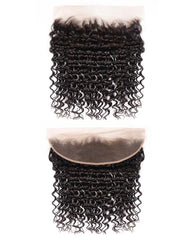 Hair 3 Bundles Deep Wave Hair Weft With 13x4 Lace Frontal