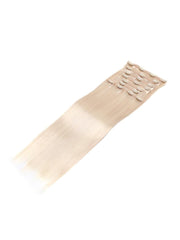 Platinum Blonde Human Hair Clip In Extension
