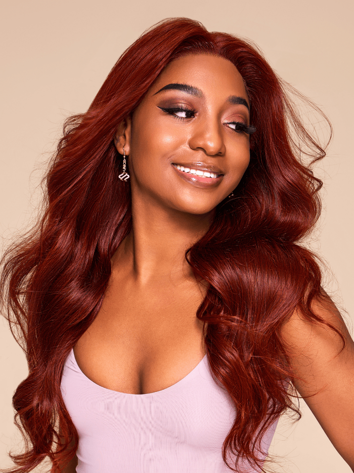 Petaluxe [20inch=$22.25 by installments] 13x5x0.5 T Part Lace Reddish Brown Body Wave 150% Density