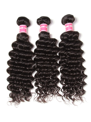 Hair 3 Bundles Deep Wave Hair Weft With 13x4 Lace Frontal
