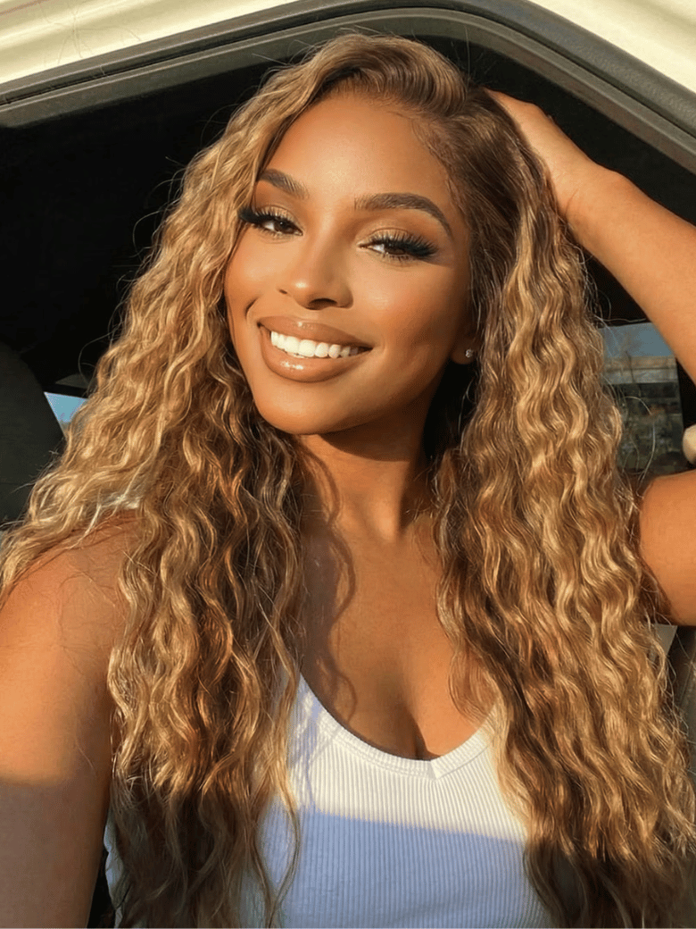 7x5 Bye-Bye Knots? & 13x4 Pre-Everything? Lace Frontal Pull And Go Black Fluffy Natural Loose Wave Curtain Bangs Wig with Free Ear Tape