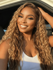 7x5 Bye-Bye Knots? & 13x4 Pre-Everything? Lace Frontal Pull And Go Black Fluffy Natural Loose Wave Curtain Bangs Wig with Free Ear Tape