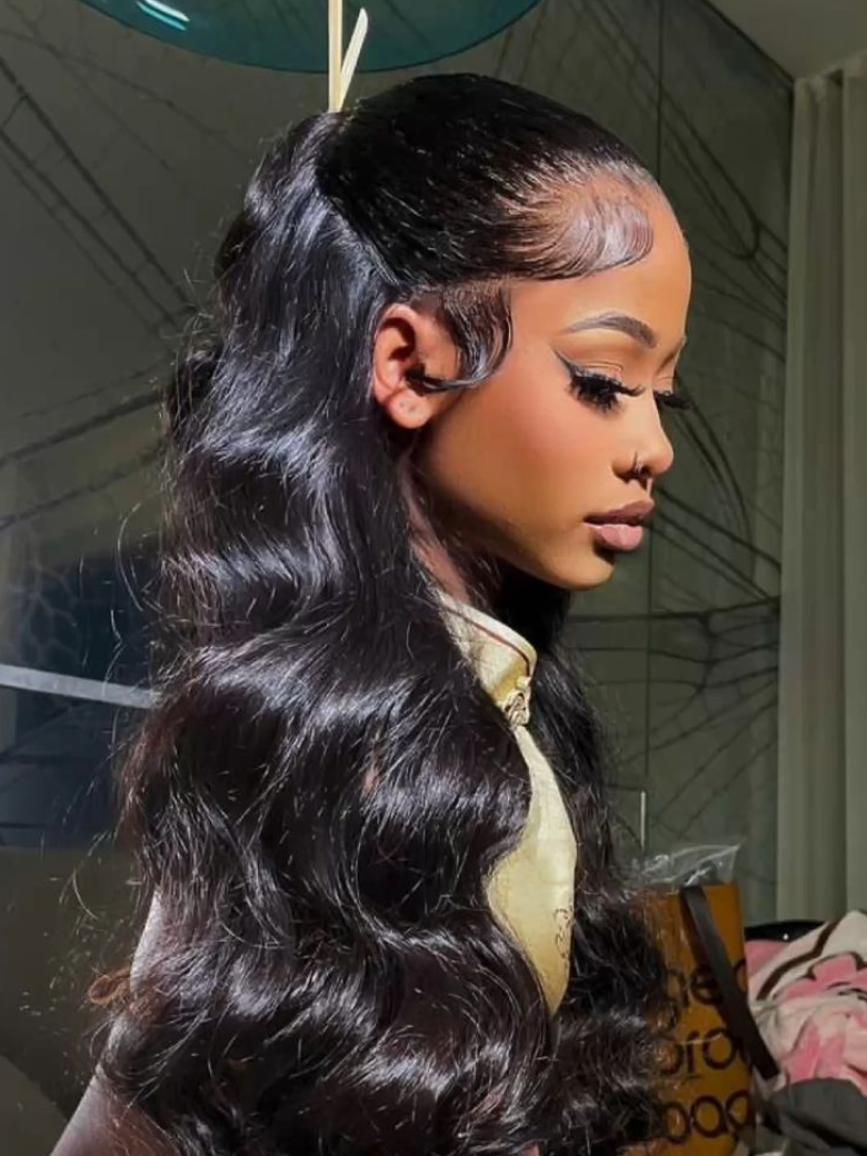 200% Density 13x4 Lace Front Wig Body Wave Wigs Pre-plucked Human Hair Wigs with Baby Hair