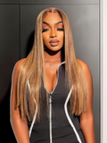 Tatiana Approved Petaluxe 13x4 Lace Front Toffee Brown Piano Highlights Straight Wig