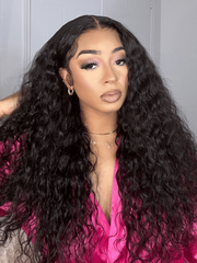7x5 Bye-Bye Knots? & 13x4 Pre Everything? Pre-Cut Lace Front Water Wave Drawstring Wig With Baby Hair