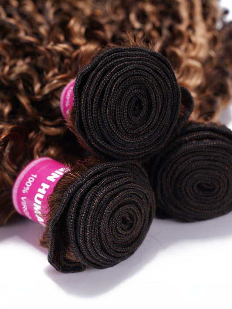 Blonde Highlight Piano Color 4 Bundles Of Curly Weave Hair Deal