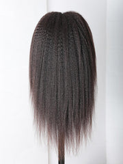 Kinky Straight Glueless13x4 Lace Front Wig Virgin Human Hair Wig