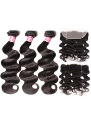 13x4 Lace Frontal With 3 Bundles Body Wave Human Hair