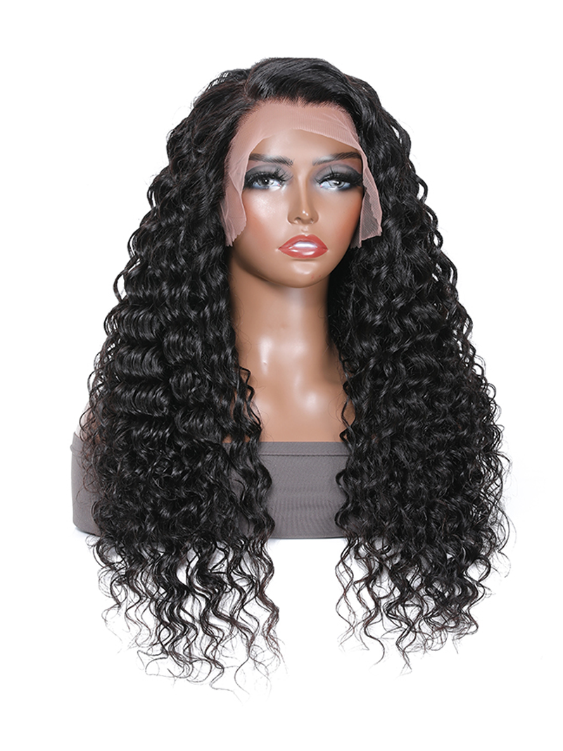 Hair Bouncy Deep Wave 13x4 Lace Frontal 150% Density Human Hair Wig