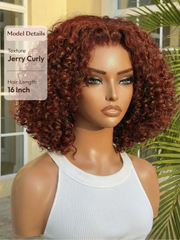 7x5 Bye-Bye Knots? Wig Glueless Lace Sunset Jerry Curly for Reddish Brown Drawstring Wig With Bleached Knots 150% Density