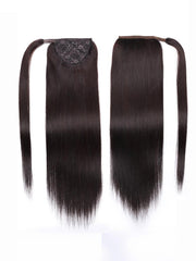 Clip In Ponytail Off Black Straight Human Hair Extension