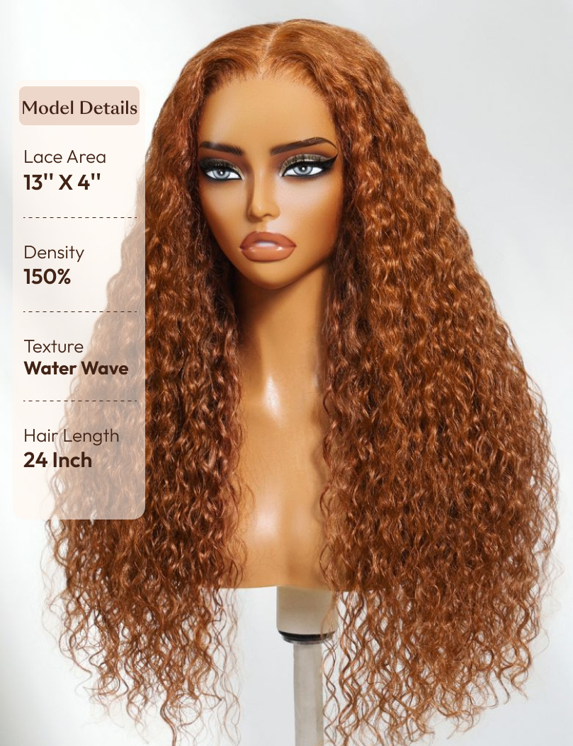 Pumpkin Spice 13x4 Pre-Everything? Lace Frontal Side Part Loose Wave Drawstring Wig with Face Framing Layers
