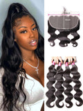 Petaluxe Body Wave 13x6 Lace Frontal with 4 Bundles Human Hair