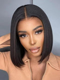 Petaluxe 13x4 Pre-Everything Lace Frontal Natural Black Bob Wig Pre Cut Lace Wig