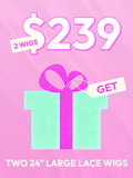 Petaluxe [$239 Mystery Box] TWO 24" Large lace wigs Valued $797