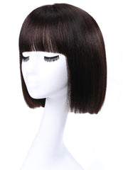 10-Inch Off Black Straight Bob Wig With Bangs