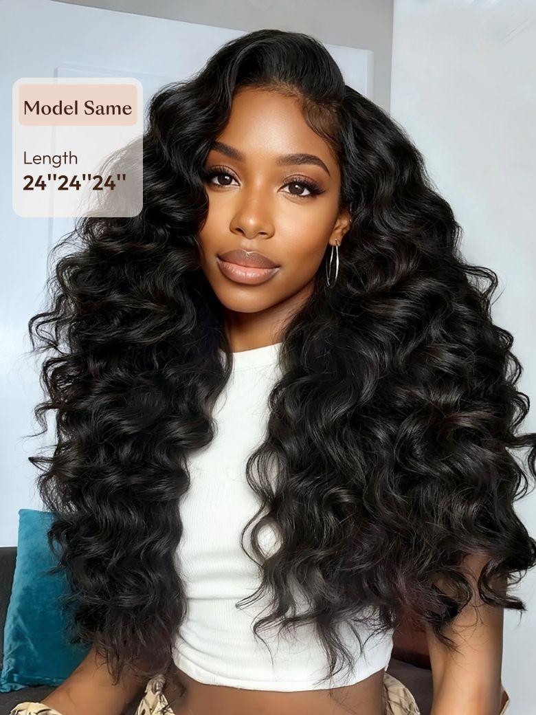 3Pcs Kinky Straight Indian Real Human Hair Bundles Deal