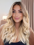 Petaluxe Shadow Root Platinum Blonde Ombre Wavy Wig