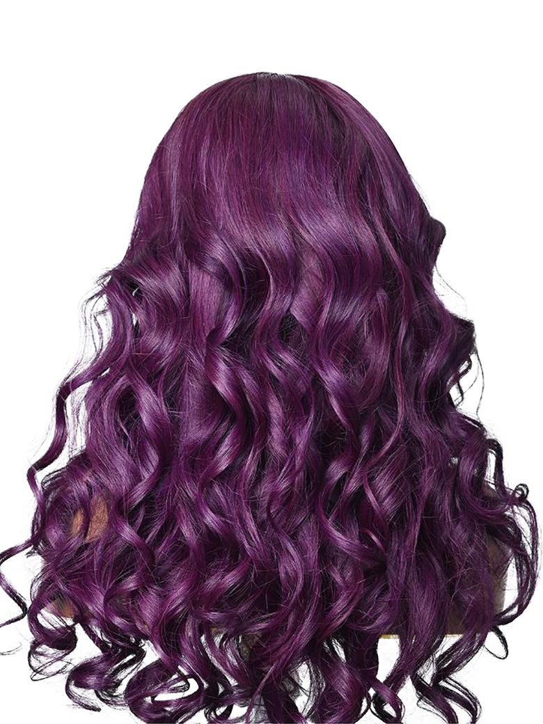 13X4 Lace Front Dark Purple Body Wave Wig With Baby Hair