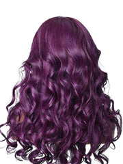 13X4 Lace Front Dark Purple Body Wave Wig With Baby Hair