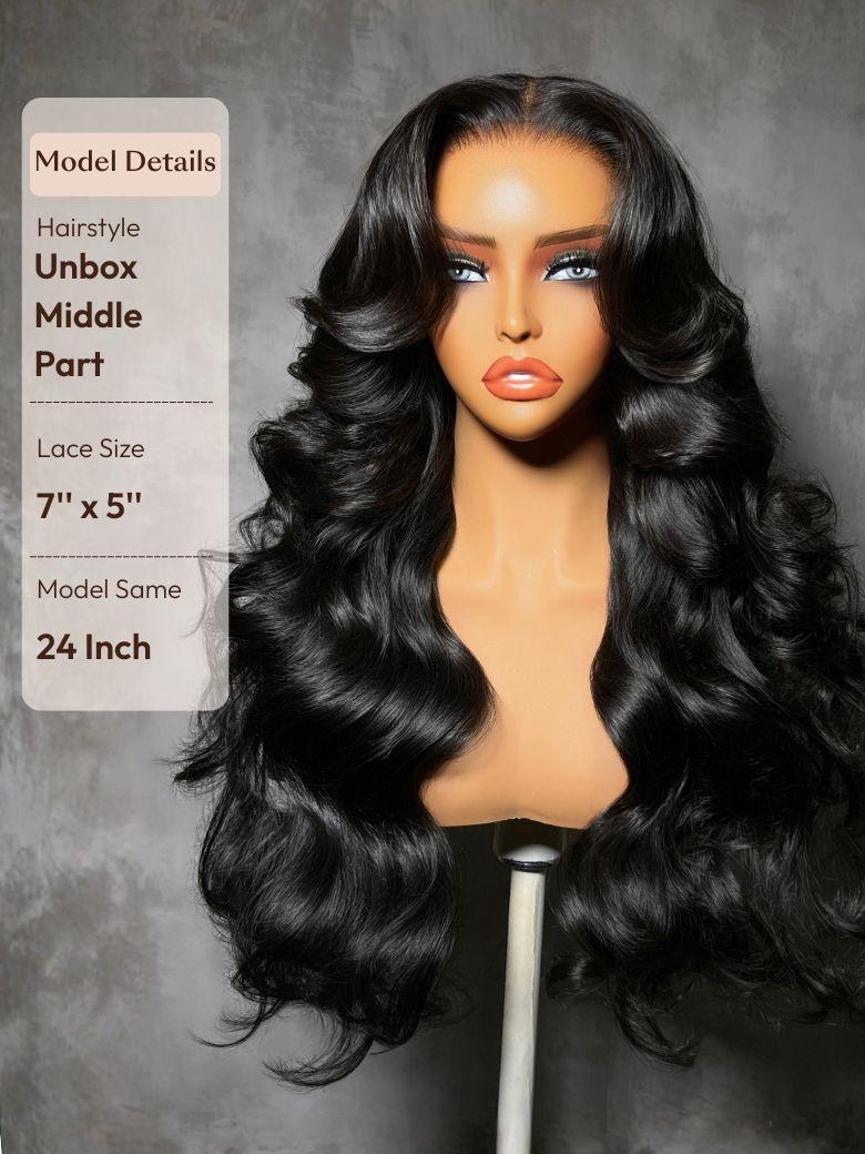 13x4 Pre-Everything? Wig With Loose Wave Face-Framing Layers And Side-Swept Bangs With Drawstring