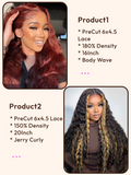 Petaluxe 2 Wigs $221 for PreCut 6x4.5 Lace Blonde Highlight Curly Hair 20Inch and 180% Density PreCut 6x4.5 Lace Reddish Brown Body Wave 16Inch