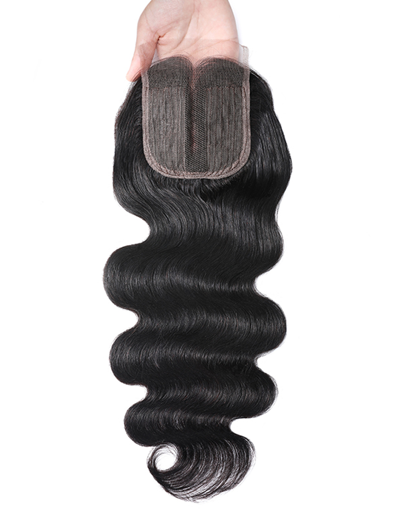 Body Wave Upgrade Lace Closure Middle Part Closure Bleached Knots 4x0.75 T Part Closure Natural Color
