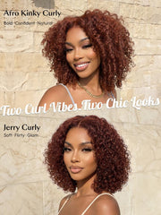 7x5 Bye-Bye Knots? Wig Glueless Lace Sunset Jerry Curly for Reddish Brown Drawstring Wig With Bleached Knots 150% Density