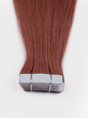 Vibrant Red Human Hair Tape In Extension