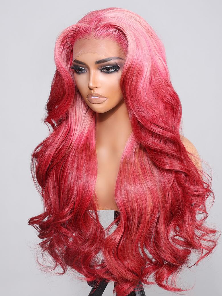24 Inch 13x4 Lace Front Strawberry Blonde Body Wave Wig With Baby Hair