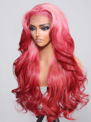 24 Inch 13x4 Lace Front Strawberry Blonde Body Wave Wig With Baby Hair