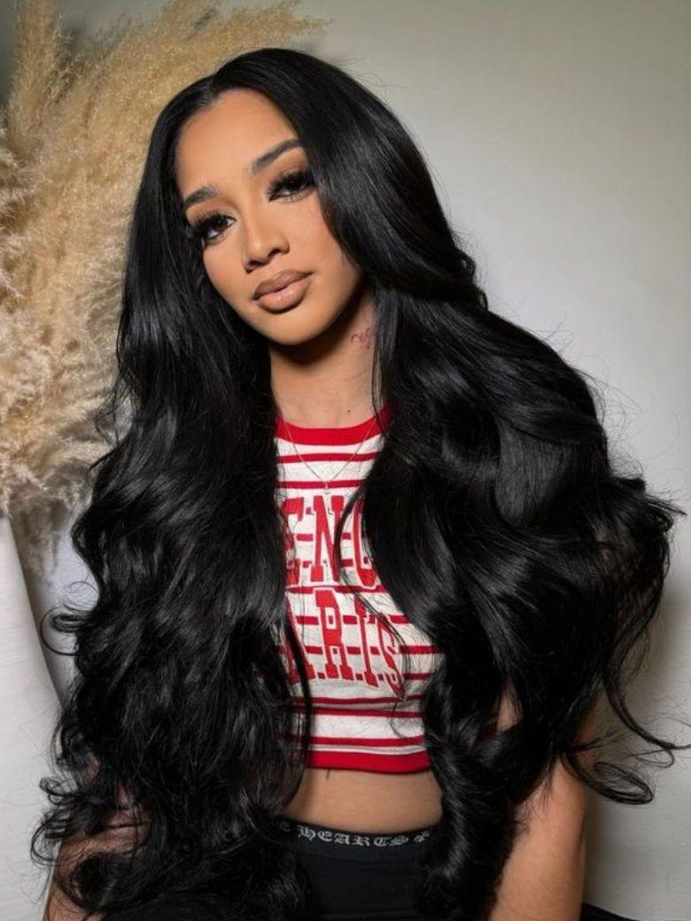 InvisiBlend™ V part Natural Black Glueless Body Wave Wig Protect Your Natural Hair