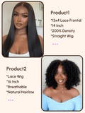 Petaluxe 2 Wigs $149 for Hot Lace Part Curly Wig and 200% Density 13x4 Lace Frontal Black Straight Wig