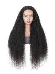 Put On And Go Pre Cut Lace Wig Transparent Lace Curly Black Quick & Easy Glueless Air Wig