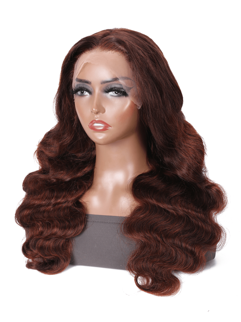 [20inch=$22.25 by installments] 13x5x0.5 T Part Lace Reddish Brown Body Wave 150% Density