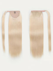 Ash Blonde Straight Clip In Ponytail Extension Human Hair