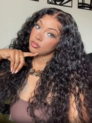 Invisi Drawstring 7x5 Bye-Bye Knots? Pull And Go Wig Glueless Wet & Wavy Water Wave With Free Baby Hair