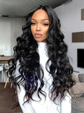 Petaluxe 250% High Density Body Wave U Part Human Hair Sew In Wig