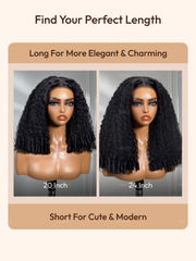 7x5 Bye-Bye Slip & 13x4 Pre-Everything Curly Texture Premium Hair Drawstring Wig With Finger Coil Ends
