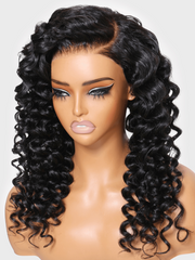 13x4 Lace Frontal Black Wand Curls Pre-Everything Wig